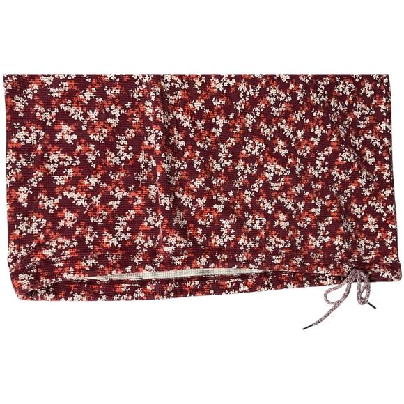 Lands’ End Floral Waffle Knit Cowl Neck Tunic Top 1X Drawstring Hem Cottagecore - Picture 11 of 16